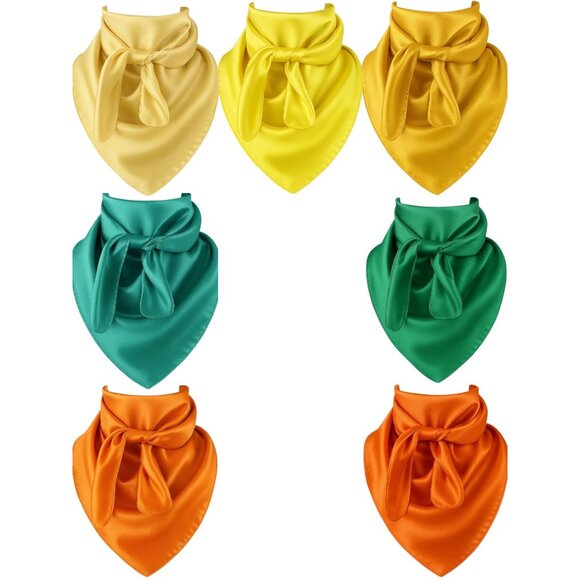 Yellow Wild Rag Large Scarf 35x35 Inches Satin Western Accessory Cowgirl or Cow - Picture 7 of 7